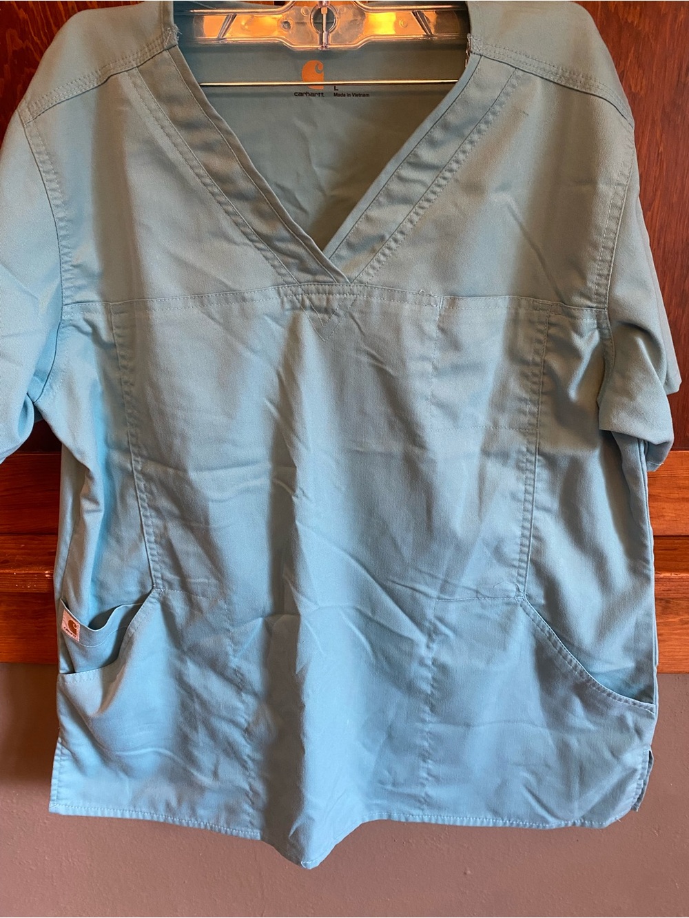 Carhartt Teal V-Neck Work Top